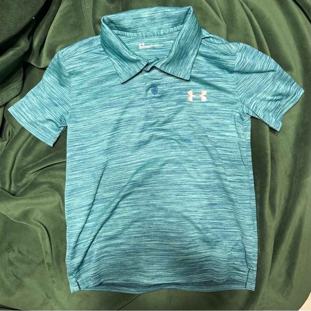 Under Armour kids polo boys 6 blue heather